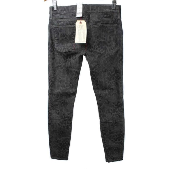 CURRENT/ELLIOTT Ankle Skinny Castle Dirty Paws Gray Coated Jeans NWT Size 28 - Picture 3 of 9